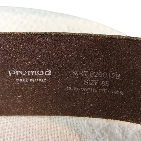 Promod  85 Brown Leather Accent Belt Made In Italy Size S - Picture 6 of 6